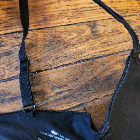 Women's 32D WACOAL black padded underwire push up T-shirt bra|Wavy mesh overlay - Picture 4 of 7